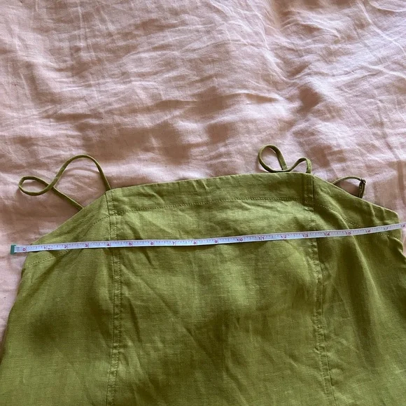 Madewell Goldie Mini Dress in 100% Linen Citrus Lime 10 - Picture 5 of 6
